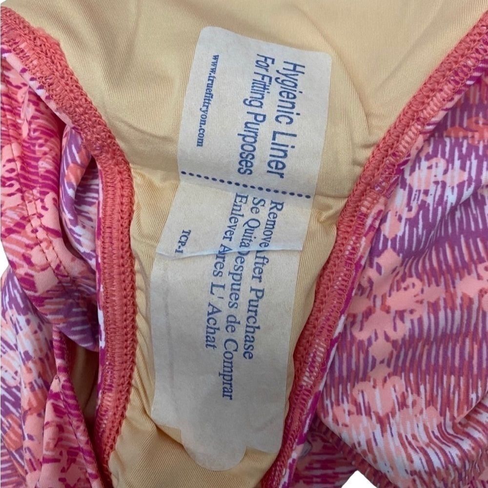 NWT Cabana Life "Napa" Crochet Embroidered Trim One Piece Swimsuit Pink Multi L - Picture 5 of 8